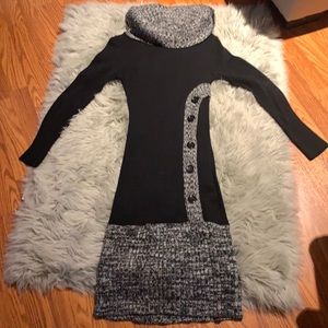 Venus sweater button detail dress